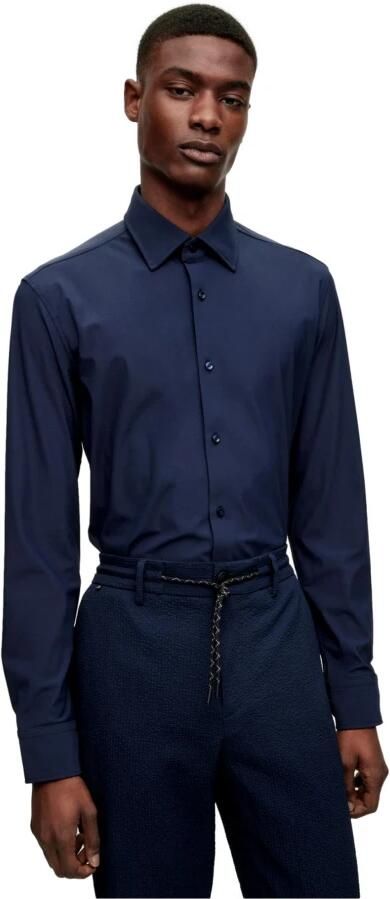 Boss Slim fit zakelijk overhemd met kentkraag model 'Hank' - Foto 5