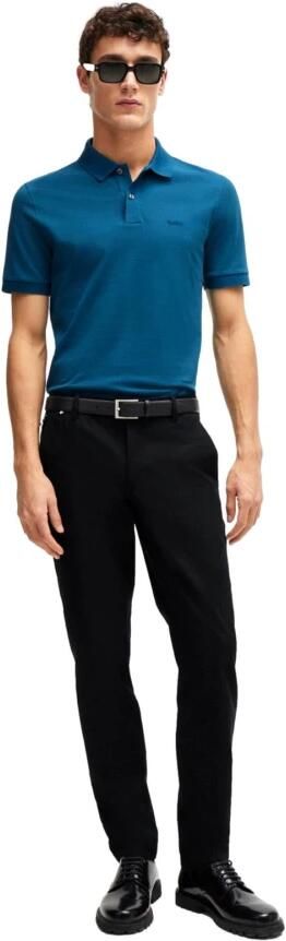 BOSS regular fit polo Pallas met logo open blue - Foto 4