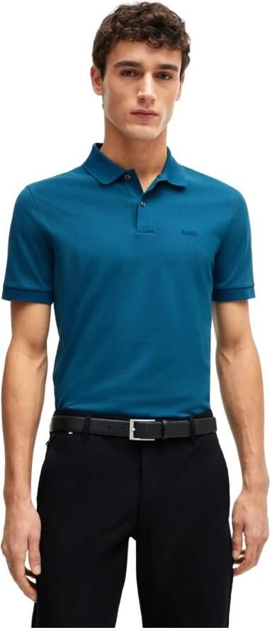 BOSS regular fit polo Pallas met logo open blue - Foto 2