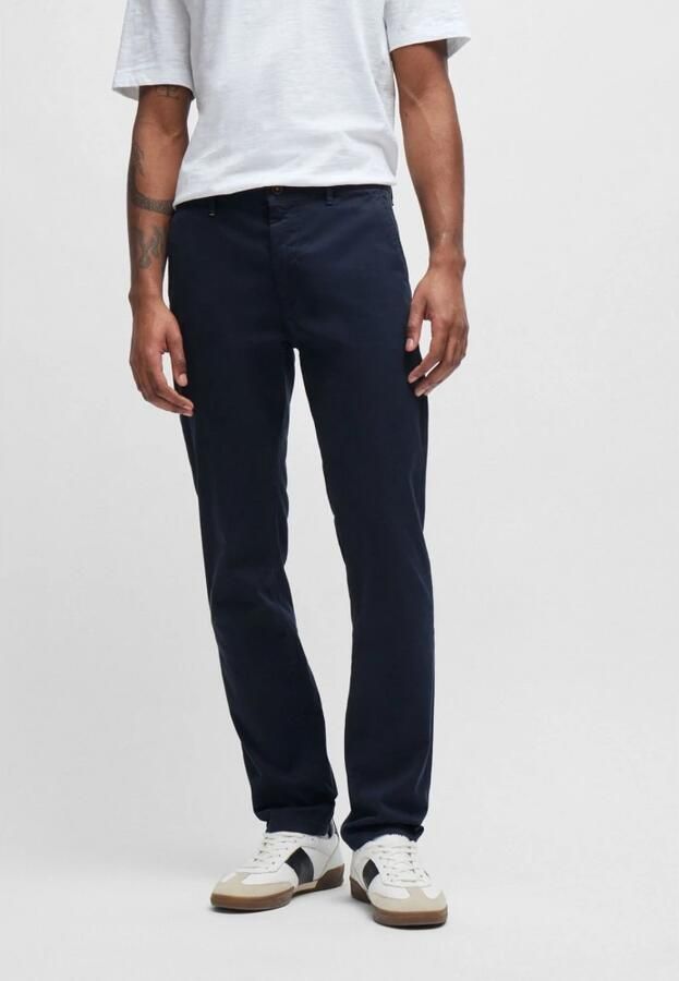 Hugo Boss Slim Fit Chino Broek in Donkerblauw Blue Heren - Foto 8