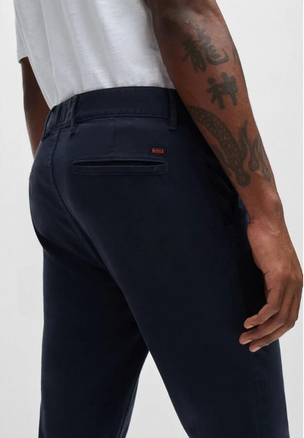 Hugo Boss Slim Fit Chino Broek in Donkerblauw Blue Heren - Foto 7