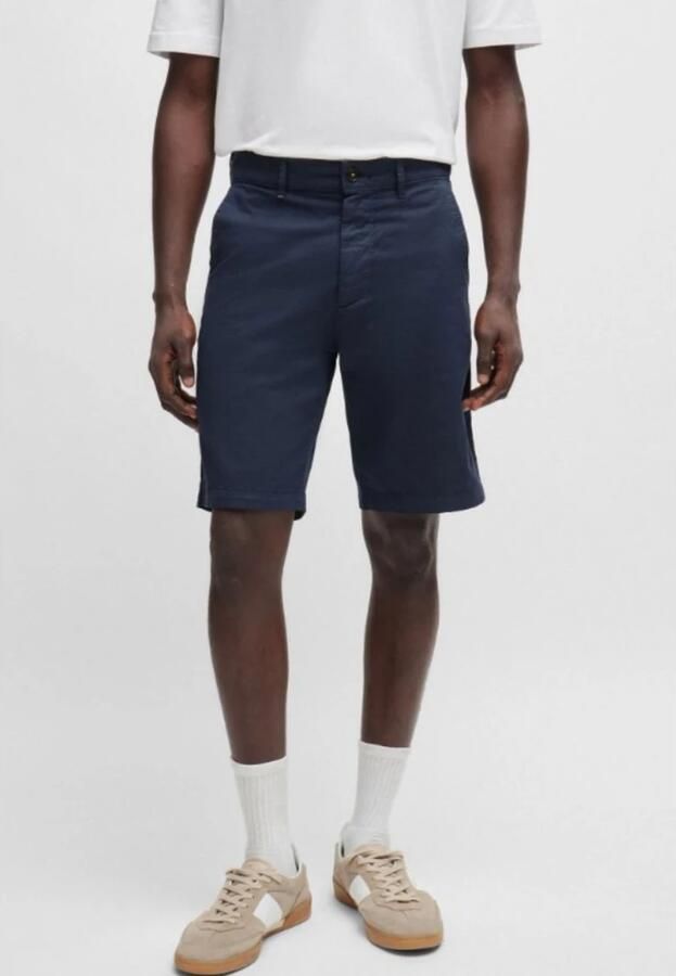 Hugo Boss Slim Chino Shorts voor Mannen Blue Heren