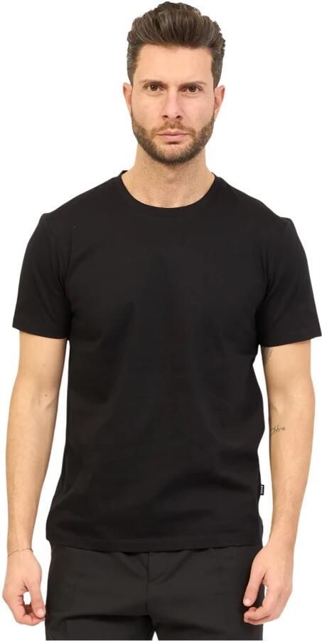 Boss Zwarte korte mouw mercerized katoenen T-shirt Black Heren - Foto 8