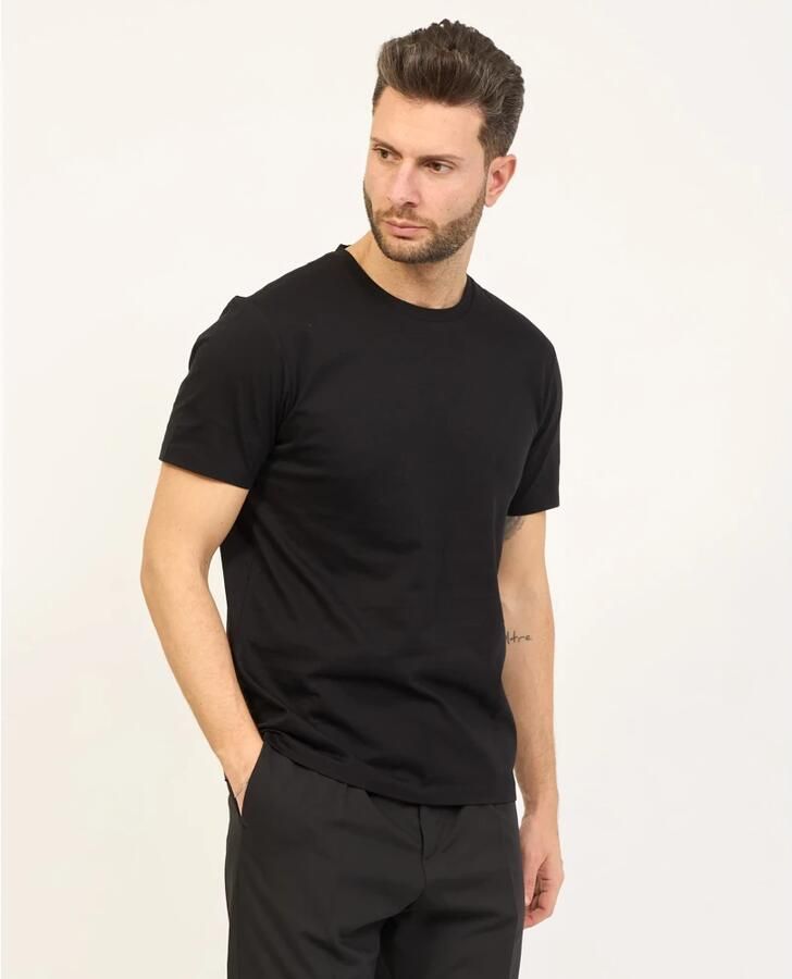 Boss Zwarte korte mouw mercerized katoenen T-shirt Black Heren - Foto 7