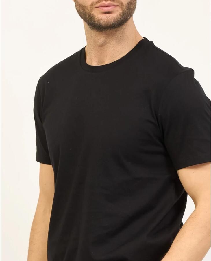 Boss Zwarte korte mouw mercerized katoenen T-shirt Black Heren - Foto 5