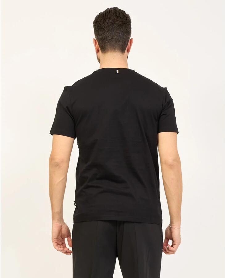 Boss Zwarte korte mouw mercerized katoenen T-shirt Black Heren - Foto 6