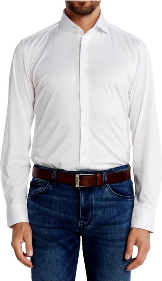 Hugo Boss Heren Wit Slim Fit Overhemd met Dubbele Manchetten White Heren - Foto 4