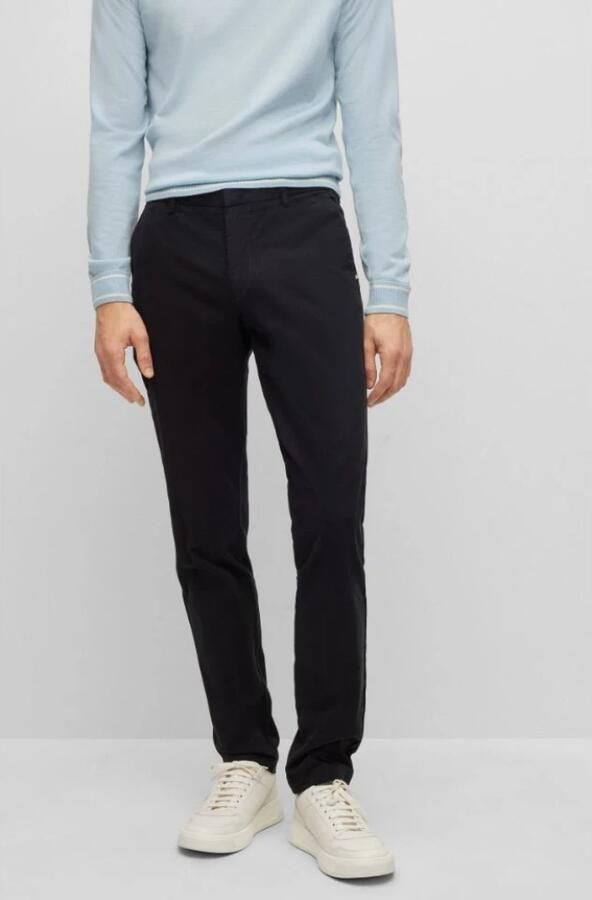 Hugo Boss Slim Fit Katoenen Chino Broek Black Heren - Foto 2