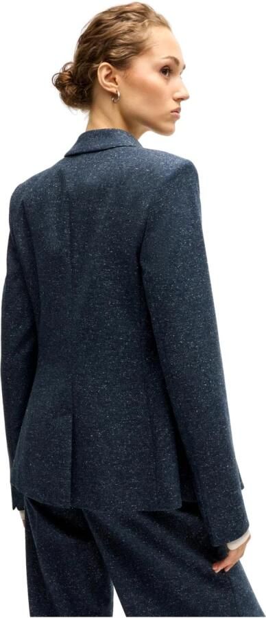 Hugo Boss Slim Fit Wollen Blend Double-Breasted Jas Blauw Blue Dames - Foto 2