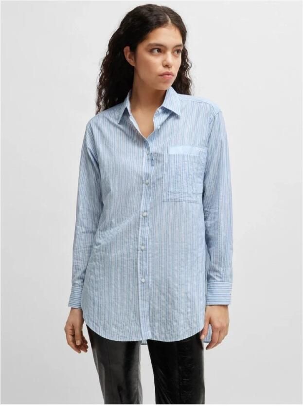 Boss Orange Klassieke blouse C_Bostucci_3 met logoborduursel op de borstzak - Foto 2