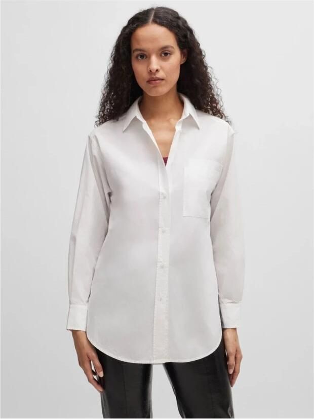 Boss Orange Overhemdblouse C_Bostucci_3 met drukknoppen & knoopsluiting afgeronde zoom hemdblousekraag - Foto 3