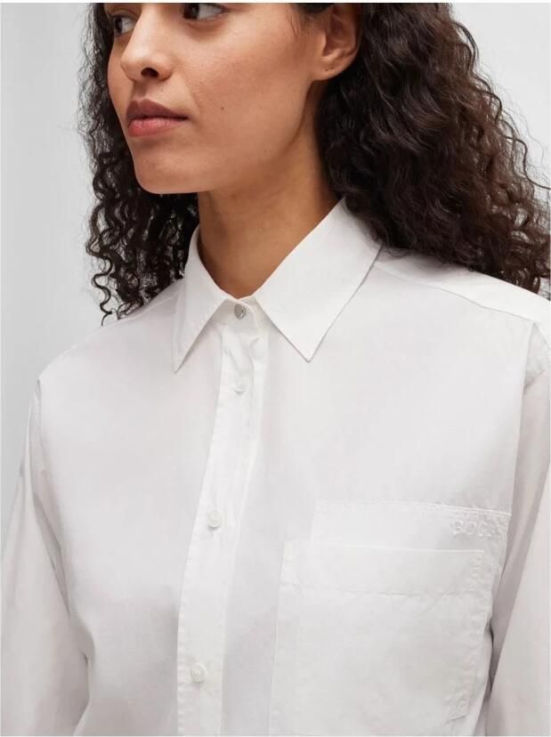 Boss Orange Overhemdblouse C_Bostucci_3 met drukknoppen & knoopsluiting afgeronde zoom hemdblousekraag - Foto 5