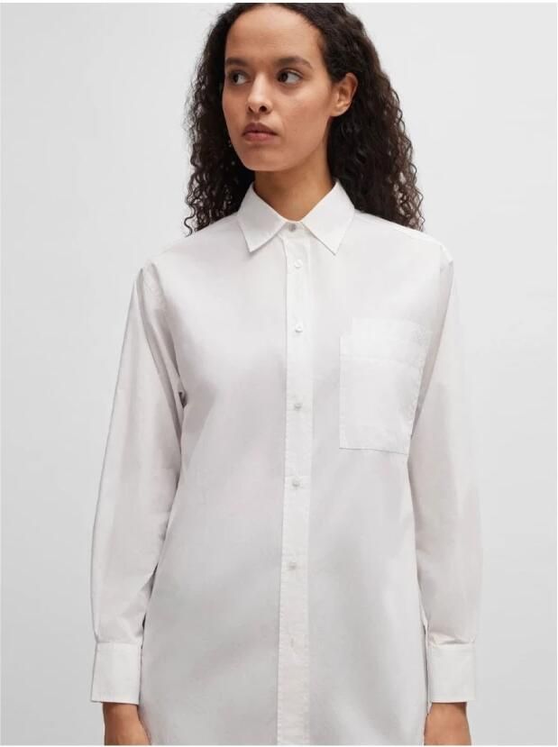 Boss Orange Overhemdblouse C_Bostucci_3 met drukknoppen & knoopsluiting afgeronde zoom hemdblousekraag - Foto 2