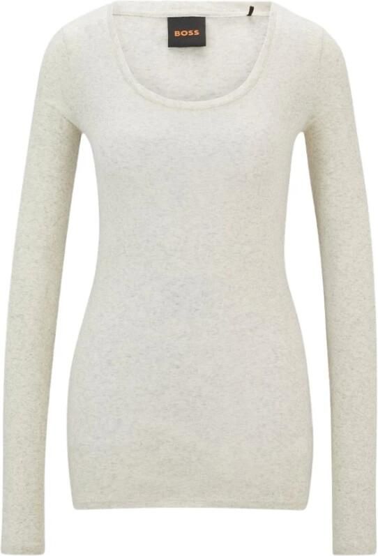 Boss Orange Shirt met lange mouwen en geribde ronde hals model 'Elayer' - Foto 5