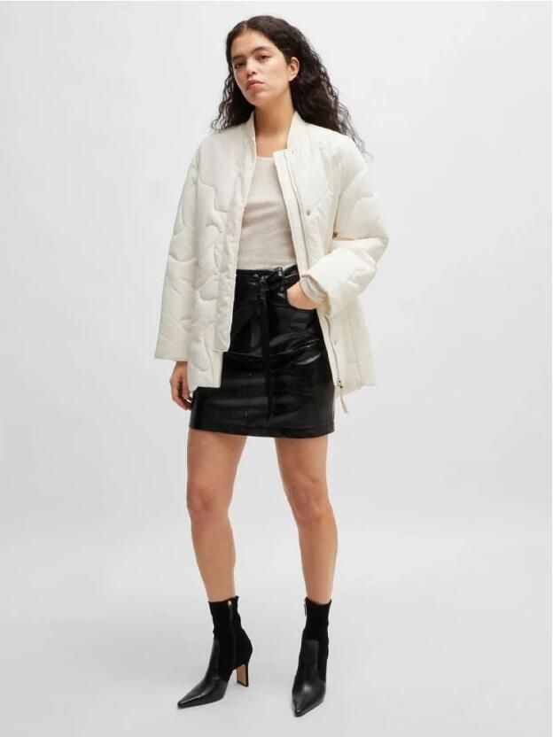 Boss Orange Shirt met lange mouwen en geribde ronde hals model 'Elayer'