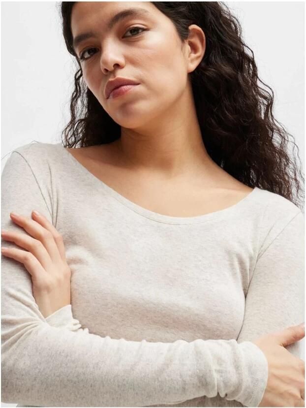 Boss Orange Shirt met lange mouwen en geribde ronde hals model 'Elayer' - Foto 2