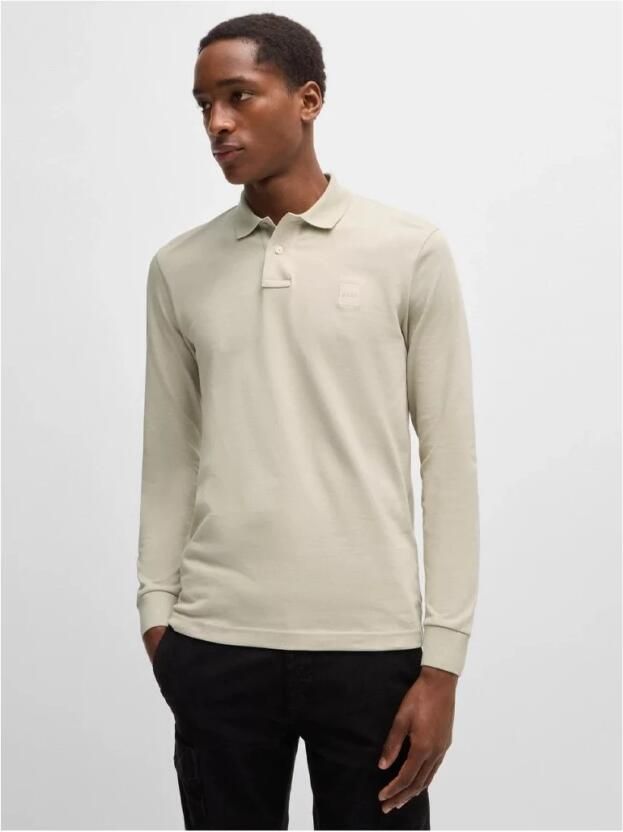 Boss Orange Slim fit poloshirt met labelbadge model 'Passerby' - Foto 17