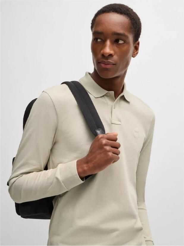 Boss Orange Slim fit poloshirt met labelbadge model 'Passerby' - Foto 16