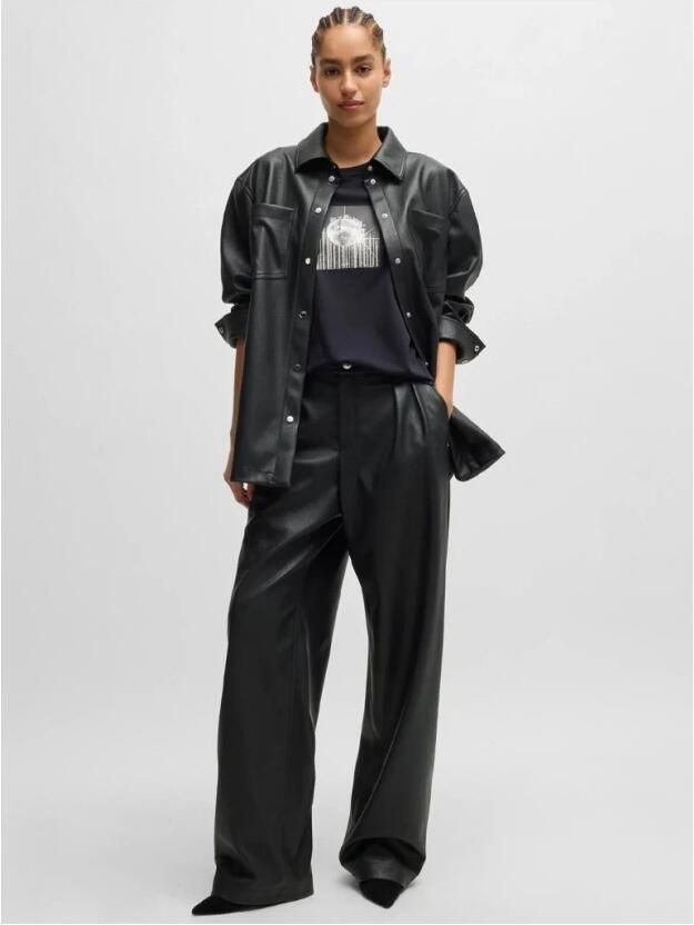 Boss Orange Leren blazer C_Janjura1 met borstzakken