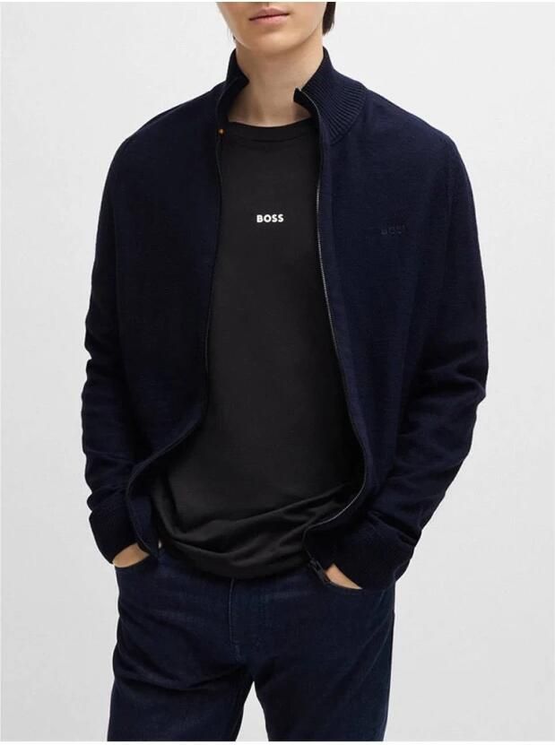 Boss Orange Donkerblauwe Avac_fz Vest met Regular Fit Blue Heren - Foto 17