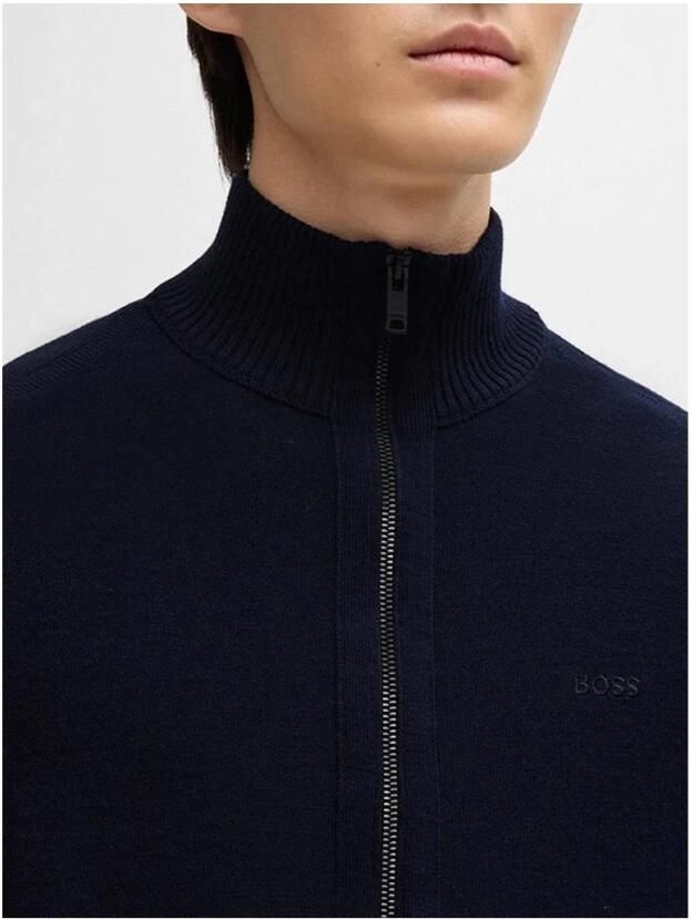 Boss Orange Donkerblauwe Avac_fz Vest met Regular Fit Blue Heren - Foto 15