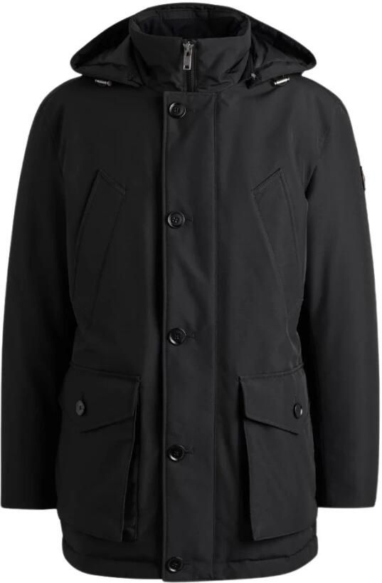 Hugo Boss Zwarte Polyester Jas Herfst Winter Collectie Black Heren - Foto 6