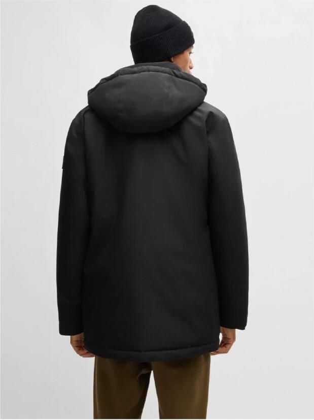 Hugo Boss Zwarte Polyester Jas Herfst Winter Collectie Black Heren - Foto 5