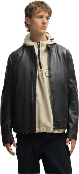 Boss Orange Leren jack met ritszakken model 'Jomoto' - Foto 3