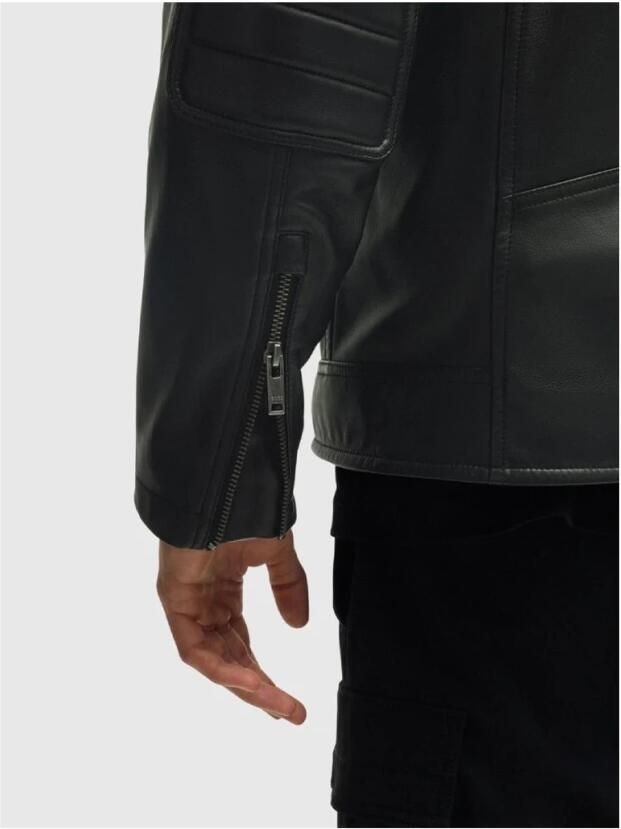 Boss Orange Leren jack met ritszakken model 'Jomoto'