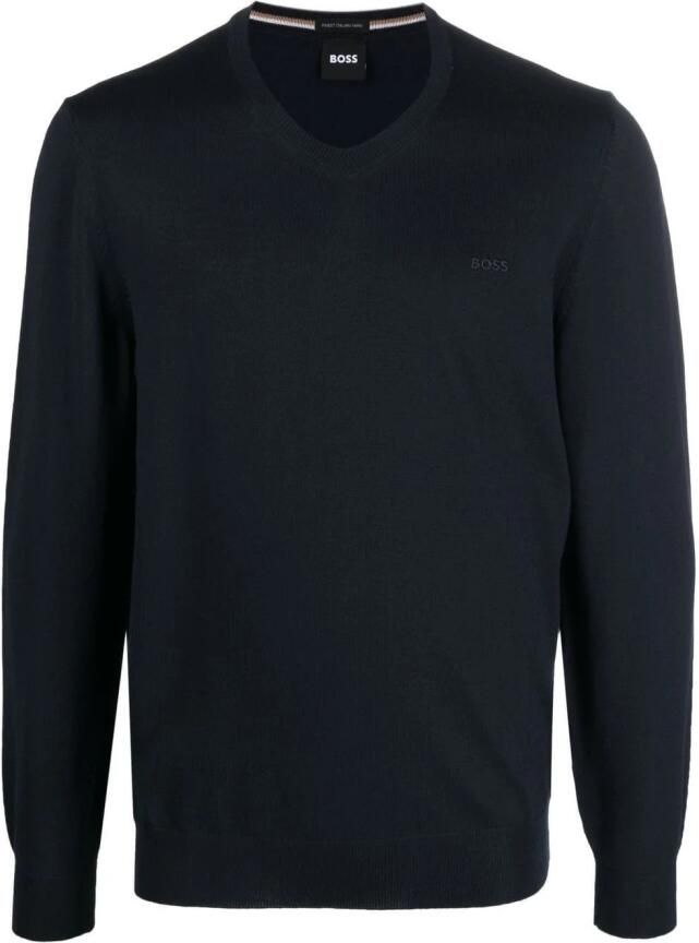 Boss Regular fit gebreide pullover van pure scheerwol model 'BARAM-L'
