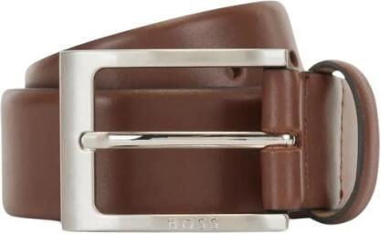 Hugo Boss Tijdloze Italiaanse Leren Riem met Logo-gegraveerde Gesp Black Heren - Foto 3