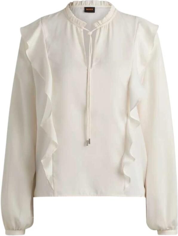 Boss Orange Regular fit blouse met volants model 'BIRENNA' - Foto 6