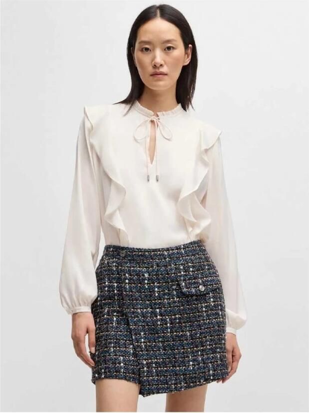 Boss Orange Regular fit blouse met volants model 'BIRENNA' - Foto 4