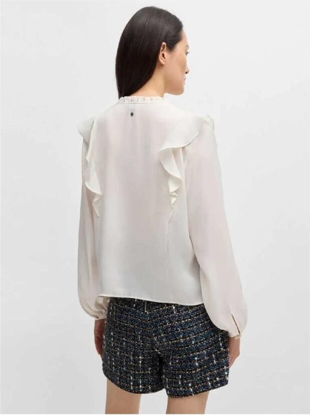 Boss Orange Regular fit blouse met volants model 'BIRENNA' - Foto 5