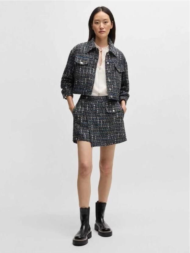 Boss Orange Regular fit blouse met volants model 'BIRENNA'