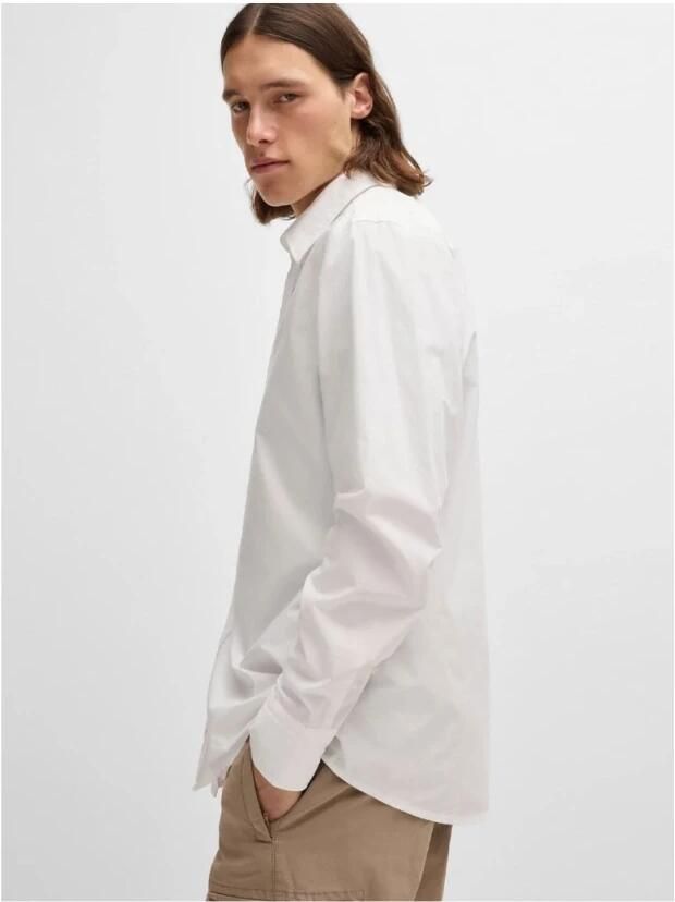 Hugo Boss Witte Regular Fit Overhemd met Geborduurd Logo White Heren - Foto 8