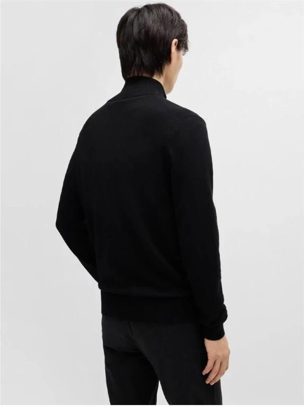 Boss Orange Regular-Fit Katoenen en Kasjmier Trui met Ritssluiting Black Heren - Foto 5