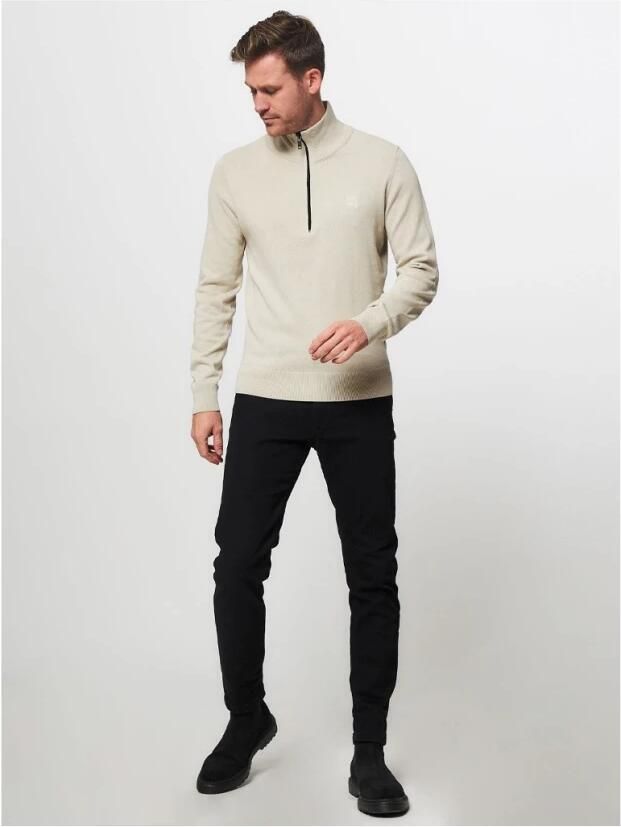 Boss Orange Beige Zip Coltrui met Regular Fit en Zachte Feel Beige Heren - Foto 6