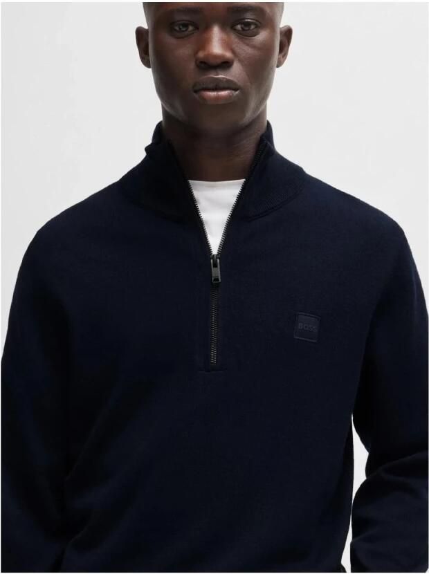 Boss Orange Gebreide pullover met korte ritssluiting model 'Kanobix' - Foto 3