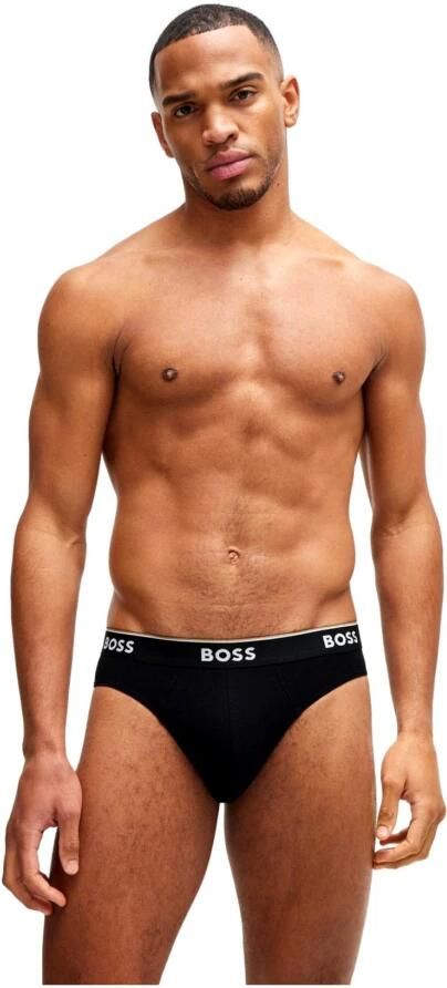 Hugo Boss Stretch Katoen Elastische Taille Briefs 3-Pack Black Heren - Foto 12