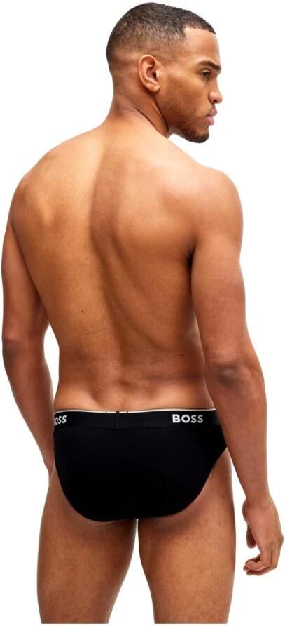 Hugo Boss Stretch Katoen Elastische Taille Briefs 3-Pack Black Heren - Foto 11