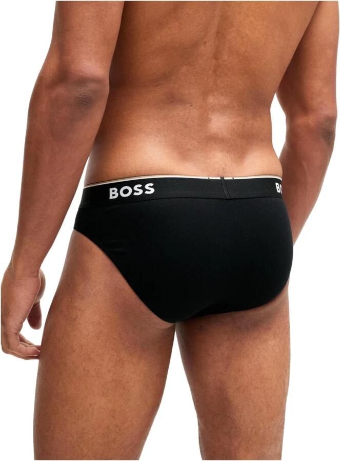 Hugo Boss Stretch Katoen Elastische Taille Briefs 3-Pack Black Heren - Foto 3