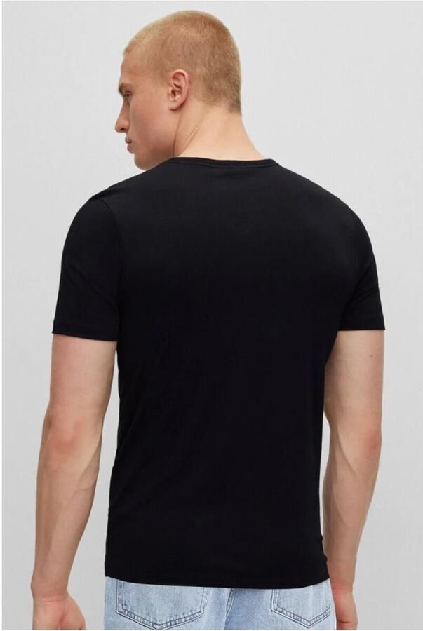 Boss Katoenen T-shirts 3-pack Regular Fit V-hals Logo Borduursel Black Heren - Foto 13