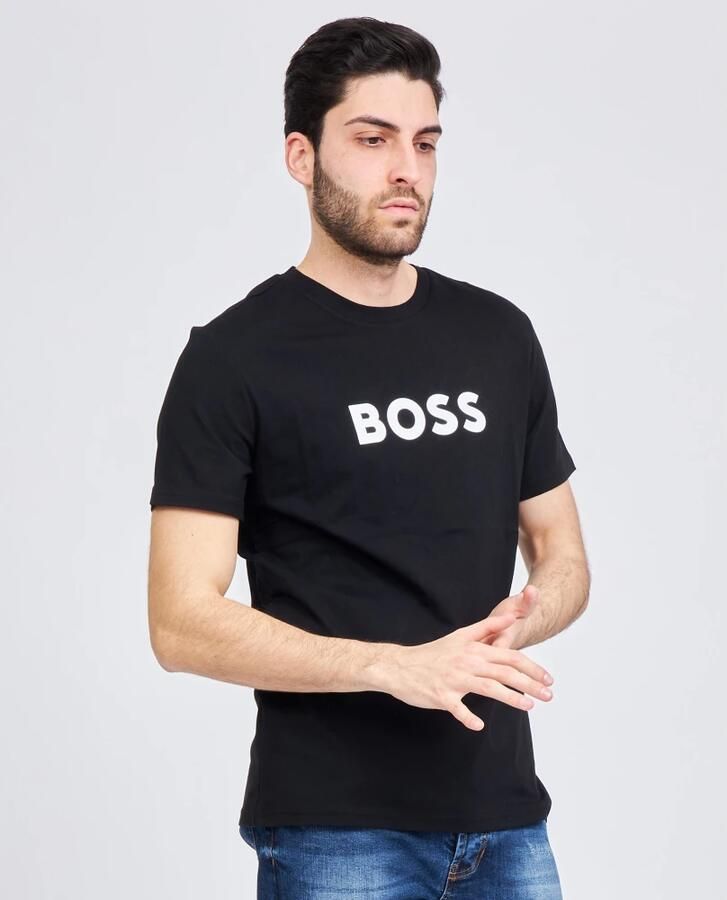 Boss T-shirt Korte Mouw Contrast Logo RN T-Shirt Black - Foto 2