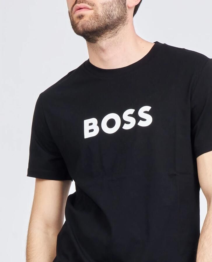 Boss T-shirt Korte Mouw Contrast Logo RN T-Shirt Black - Foto 3