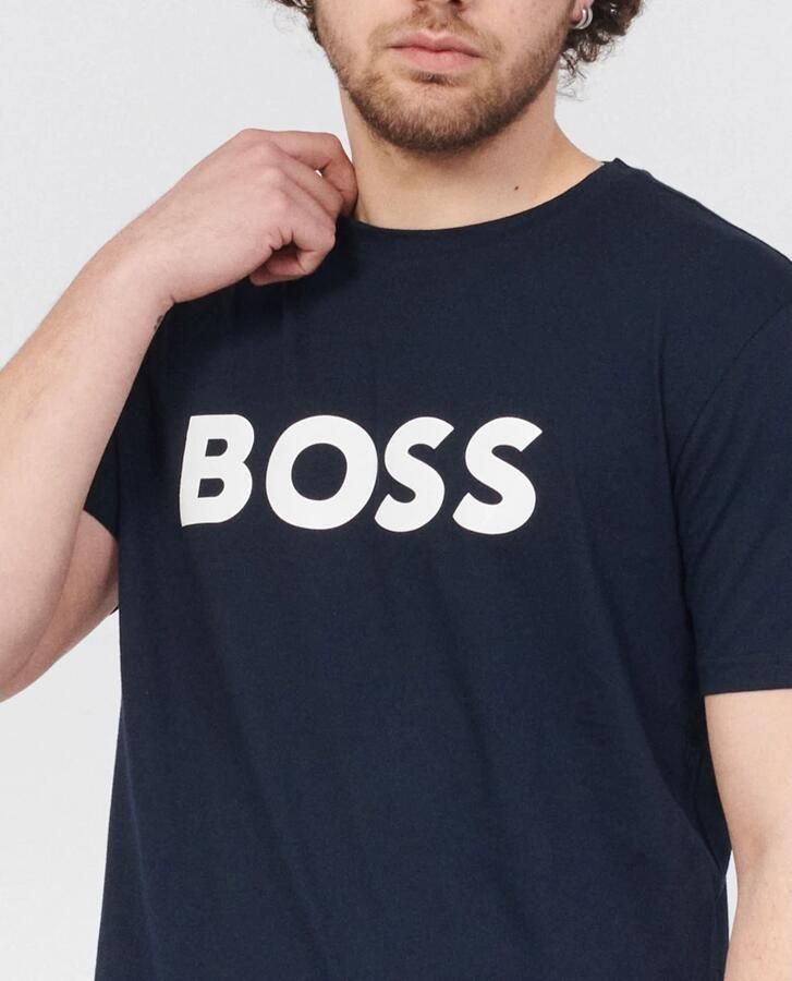 Boss T-shirt met applicatie met labelstitching model 'Tiburt' - Foto 6