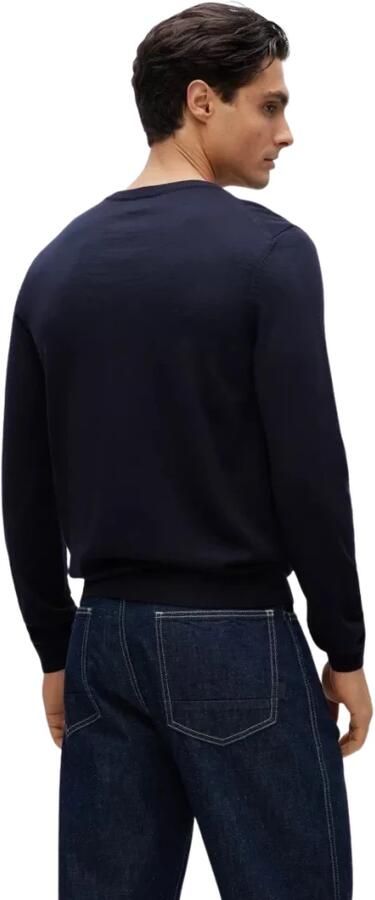 Hugo Boss Slim-Fit Wollen Pullover V-Hals Trui Blue Heren - Foto 9