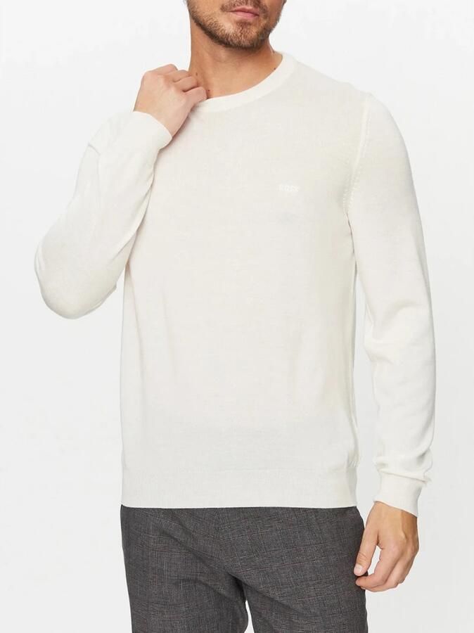Boss Gebreide pullover van scheerwol met labelstitching model 'Otto' - Foto 7