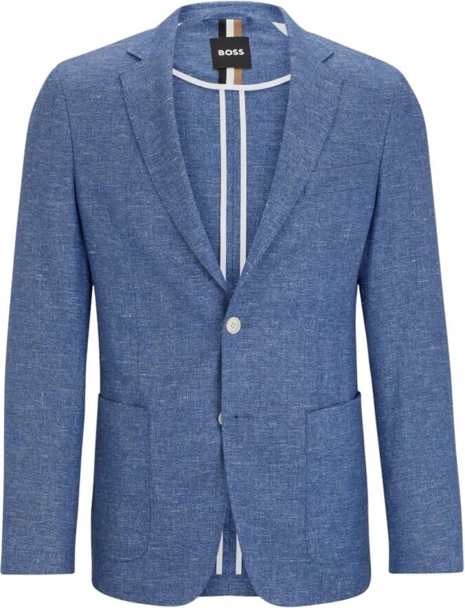 Hugo Boss Verfijnde Slim Fit Jas met Micro Patroon Blue Heren - Foto 6
