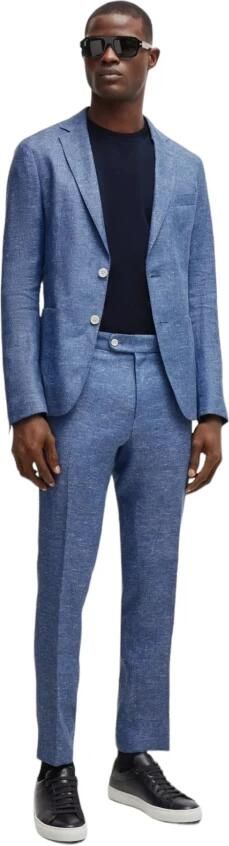 Hugo Boss Verfijnde Slim Fit Jas met Micro Patroon Blue Heren - Foto 5